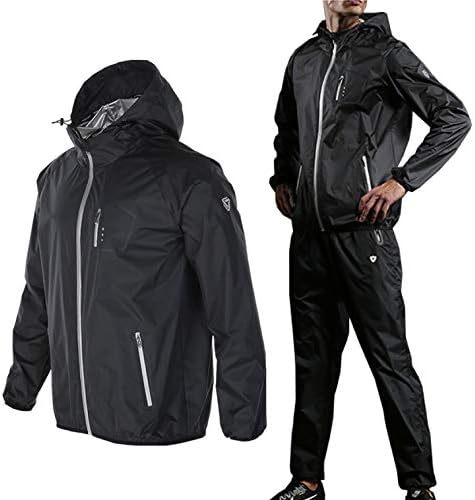 Tran Sauna Suit, Training Wear, Large Sweating, Hooded, Running, Jogging, Walking, Dieting, Men’s, Women’s, Unisex, Top and Bottom Set