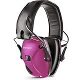 awesafe Electronic Shooting Earmuff, Noise Reduction Sound Amplification Electronic Safety Ear Muffs, Ear Protection, NRR 22 dB, Ideal for Shooting and Hunting, Rose Red