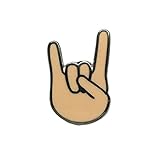 Devil Fingers Lapel Pin - Heavy Metal Sign Brooch Clip - Fun Rock On Trendy Accessory for Jacket T-Shirt Bag Hat Shoe (Sign of the Horns)