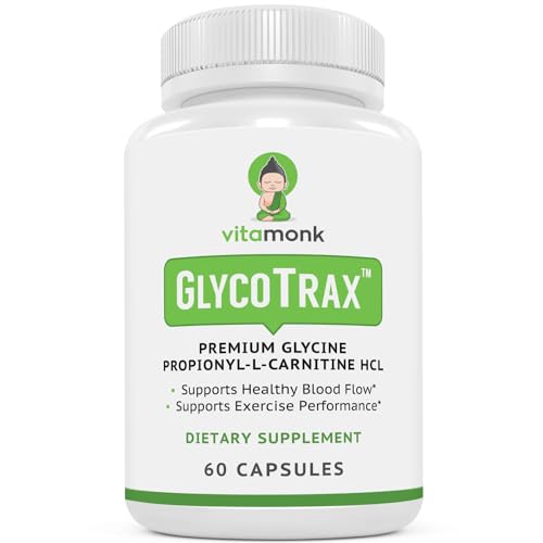 VitaMonk GlycoTrax - High Absorption GPLC Supplement - No Artificial Fillers - GPLC Glycine Propionyl-L-Carnitine Capsules Supplements to Support Healthy Blood Flow - 60 Capsules