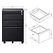 DEVAISE 3-Drawer Mobile File Cabinet with Lock, Legal/Letter Size, Black