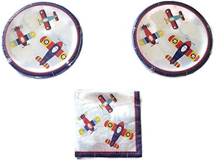 Lil' Flyer Airplane Party Bundle 9" Plates (16) Napkins (16)