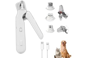 Quhoxdye Pet Nail Clipper with LED Light for Dogs & Cats, Rechargeable Nails & Claws Trimmer Grooming, Safe Professional Trim