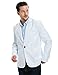 Pishon Men's Slim Fit Blazer Jacket Solid Cotton Casual One Button Sport Coats, White, US Size 42R(Tag Size 3XL)