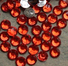 Beading Station 1000-Piece Flat Back Brilliant 14-Cut Round Rhinestones, 4mm-16ss, Fire Orange