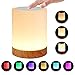 LED Night Lights, Eye Caring Touch Lamp for Bedrooms Living Room Portable Table Bedside Lamps with Rechargeable Internal Battery Dimmable Warm White Light & Color Changing RGB