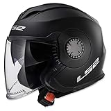 LS2 Helmets Open Face Verso Helmet (Matte Black - Small)