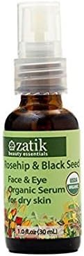Zatik Beauty Essentials Rosehip &amp; Black Seed Organic Oil Serum 1 oz