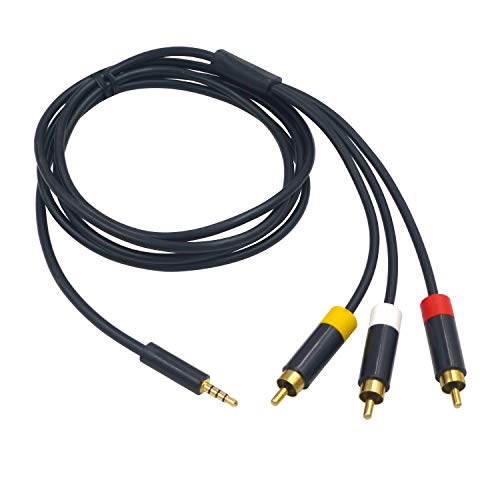 image for SJ@JX Gold-Plated AV Cable for Xbox 360 E 70 Inch Black