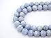 jennysun2010 Natural Blue Lace Agate Gemstone 6mm Smooth Round Loose 60pcs Beads 1 Strand for Bracelet Necklace Earrings Jewelry Making Crafts Design Healing