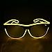 TGETH EL Glasses El Wire Fashion Neon LED Light Up Shutter Shaped Glow Sun Glasses Rave Costume Party DJ Bright SunGlasses (Yellow)