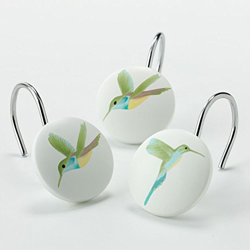 DS BATH Maria Shower Curtain Hooks,Flying Birds Bathroom Curtain Hooks