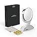 Makeup Mirror LED Lighted with 1X/7X Magnification, Anjou Vanity Mirror Battery Powered, Removable, Double Side, 360° Rotation for Countertop Cosmetic Makeup with 3 Free Batteries, White