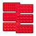 Kootek 6 Pieces Silicone Chocolate Molds, Reusable 90 Cavity Candy Making Mold Ice Cube Trays Candies Making Supplies for Chocolates Hard Candy Cake Decoration Soap Crayons Candles (Red)