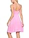 HOTOUCH Women's Sexy Chsmise Nightdress Full Slip V neck Lace Lingerie Nightwear Pink L