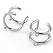 JOVIVI 16g Stainless Steel Clear Cubic Zirconia Crystal 2 Row Fake Helix Cartilage Clip on Ear Cuff Wrap Earrings
