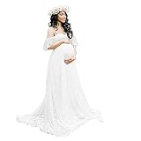 Women's Off Shoulder Ruffle Sleeve Lace Maternity