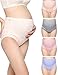 Mama Cotton Women's Over The Bump Maternity Panties High Waist Full Coverage Pregnancy Underwear (Multicolor E 4 Pack, Size-XL)
