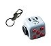 Fidget Cube Relieves Stress And Anxiety for Children and Adults Grey/Red With KeyChain