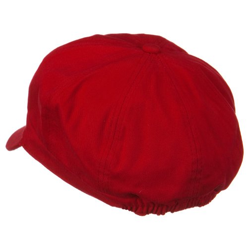 Cotton Elastic Big Size Newsboy Cap - Red XL-2XL