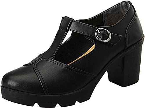 black platform work shoes
