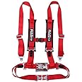 RASTP 4 Point Safety Harness Set with Ultra Comfort Heavy Duty Shoulder Pads,(Pack of 1) (Red)