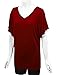 LL WT1038 Women's Versatile Casual Short Sleeve Dolman Top – Loose Fit V-Neck T-Shirt XXL Wine