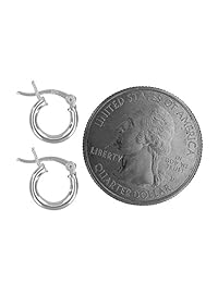 Pendientes de aro de plata de ley, 0.079 in x 0.394 in