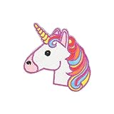 Zad Magical Unicorn Embroidered Iron On Patch Applique, Rainbow