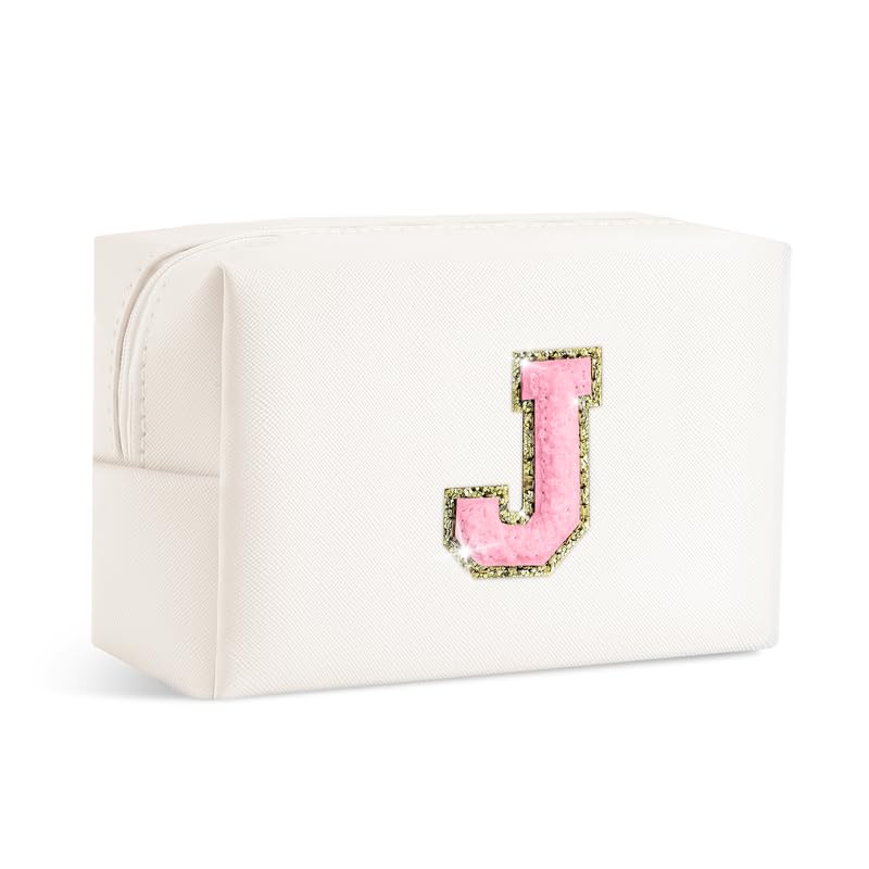 SEFORICO Small Makeup Bags for Women - Waterproof Leather Cosmetic Bag A-Z Personalized Bag Portable Travel Women's Purse Girls Gifts