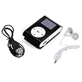 Sandistore Mini USB Clip MP3 Player LCD Screen Support 32GB Micro SD TF Card Black