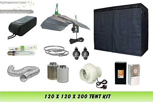 Best Complete Hydroponic Grow Room Tent Fan Filter Light Kit 600watt 120x120x200 (1.2x1.2x2Meter(120x120x200))
