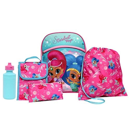 Shimmer & Shine Backpack, Lunch Tote, Cinch Bag, Gadget Case & Water Bottle Set