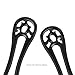FINGER LOVE Handmade Carved Wood 2-Prong Vintage Style Hair Stick Double01 (Black Ebony)