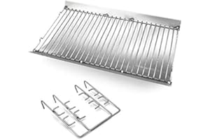 Votenli P0350H (1-Pack) 27 inches Steel Ash Pan with Wire Grate for Chargriller Charcoal Grill 1224, 1324, 2121, 2222, 2727, 2828, 2929, Chargriller 200048,Charbroil 1730205 (27 x 13 1/4)