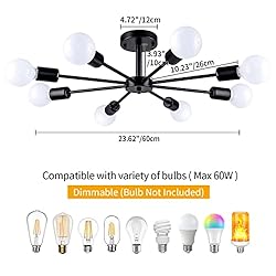 ZSMIHDOH Semi Flush Mount Ceiling Light, 8-Lights