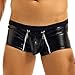 CHICTRY Men's Leather Zipper Pouch Boxer Briefs Underwear (XX-Large(Waist35.5-44.0