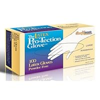 Disposable Latex Gloves, Powder Free, Size: Small, 100 Count