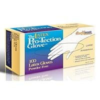 Disposable Latex Gloves, Powder Free, Size: Small, 100 Count