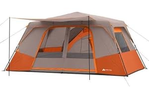 Ozark Trail 11 Person 3 Room 14' x 14' Instant Cabin Tent (Orange)