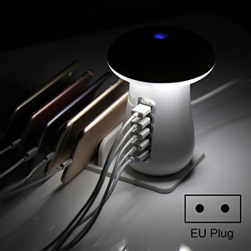 Data Cables XLD888 5 Ports (2 x 5V/1A + 2 x 5V/2.1A + 1 x QC3.0) USB Charger Mushroom Light Desk Lamp Charger with Phone Holder ( SKU : Pc8831a )