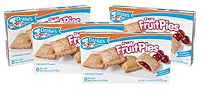 Drake's Cherry Fruit Pies, 4 Boxes, 32 Individually Wrapped Pies ...