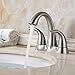 Spring Two-Handle Bathroom Faucet with Drain Assembly and Faucet Supply Lines, Brushed Nickel,14262