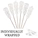 Barista Swizzle Sugar Sticks | Rock Candy Crystals | Individually wrapped | Great for Coffee Tea Matcha Cocktails | Amber, 50 Count | Made in the USA