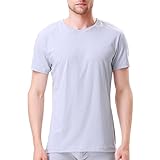 David Archy Men's 3 Pack Rib Modal Crewneck Undershirts (M, Gray)