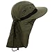 4 Panel Large Bill Flap Hat-Olive W15S48B