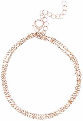 Queenbox Double-Layer Satellite Chain Gold Bracelet Wedding Gift Summer Bracelets Bangles Dainty