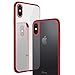 CASEKOO iPhone X Case, iPhone 10 Case, Slim Fit Ultra Thin Clear Case with Soft Silicone Protective Transparent Back Shockproof Bumper Cover Compatible with iPhone X(ONLY) [Tender Series]- Red