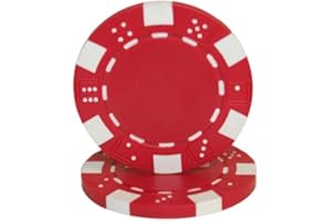 Brybelly Clay Composite Striped Dice 11.5-gram Poker Chips (100-pack) - Blank Non-denominated Poker Chips - Custom Cash Games and Home Casino Poker Nights