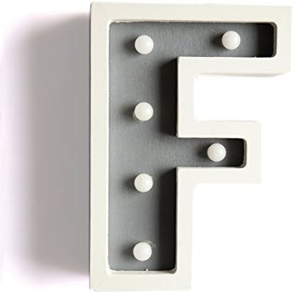 LovenCity LED Wooden Alphabet Light Up Sign Decoration,Letter Lights Sign Party Wedding Holiday Decor,Warm White,6"-F